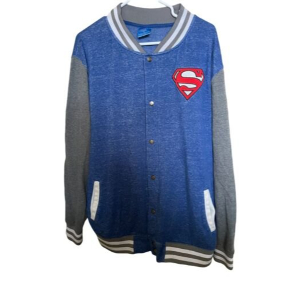 ITEM IS Superman Varsity Jacket Mens Letterman DC Comics Coat Size XL - Picture 1 of 3
